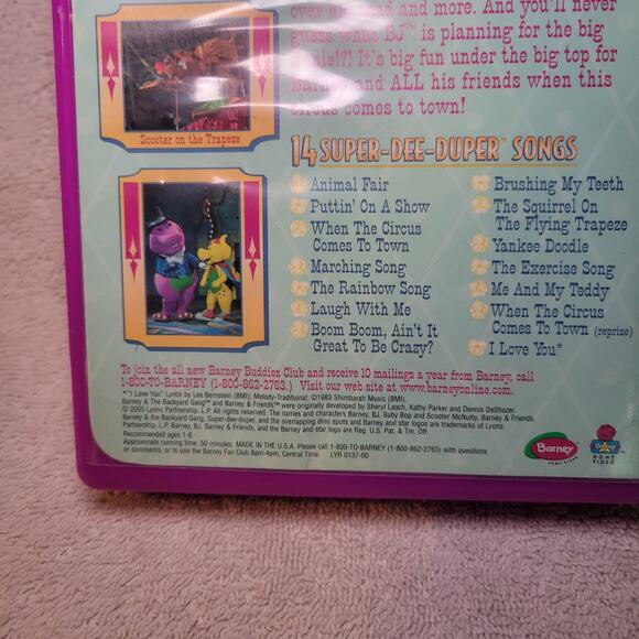 Barney Super Singing Circus 2000 VHS Movie Dinosaur Kids show - Picture 6 of 7